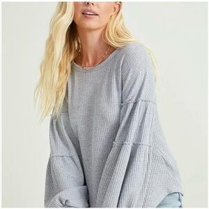 Altar’d State Thermal Knit Bell Sleeve Top